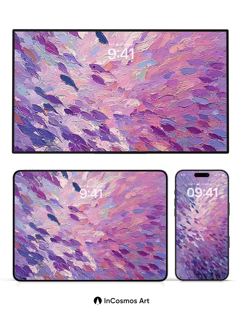 Lavender Current Wallpaper with Floating Petals