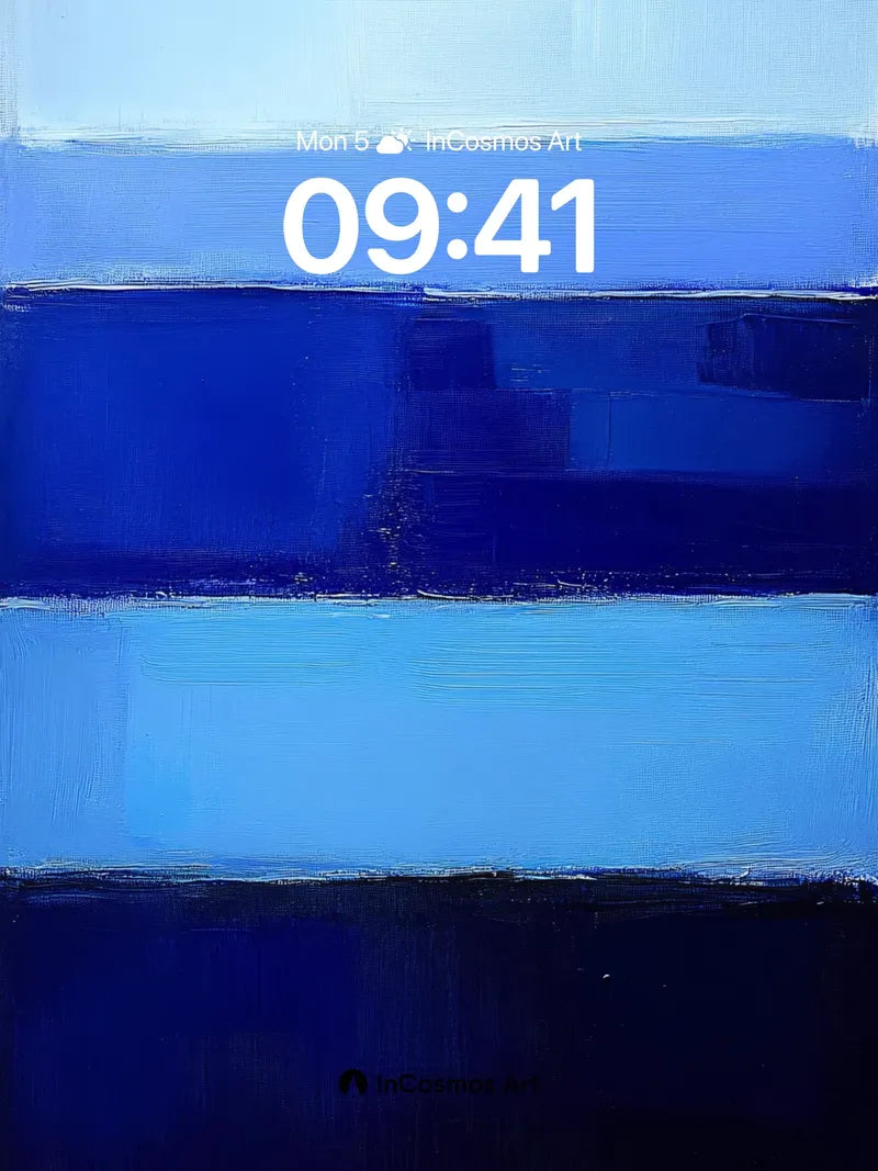 Calm Horizon Wallpaper with Deep Blue Fields