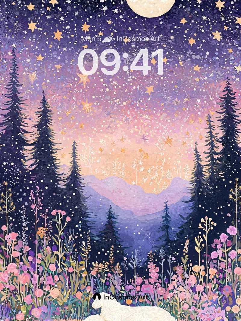 Starry Hush Wallpaper with Moonlit Wool