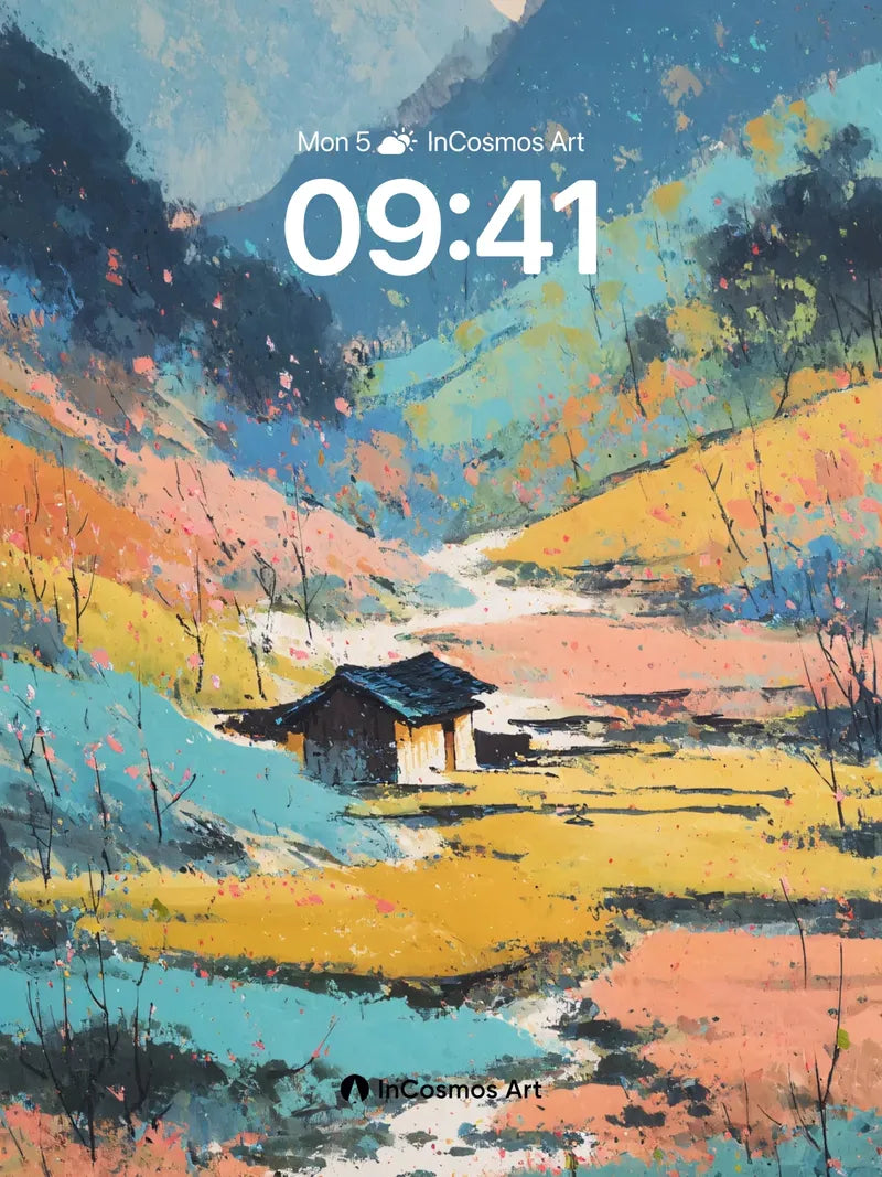 Serene Valley Wallpaper with Autumn Whispers