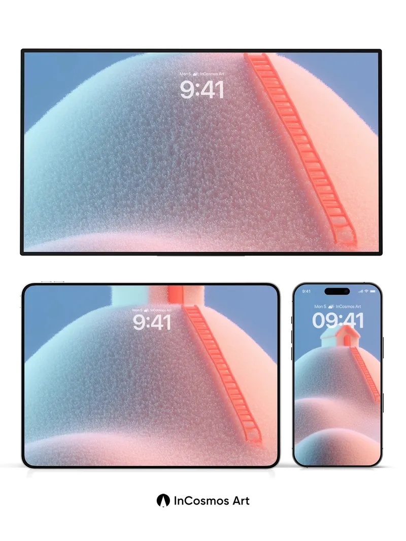 Surreal Summit Wallpaper with Luminous Steps