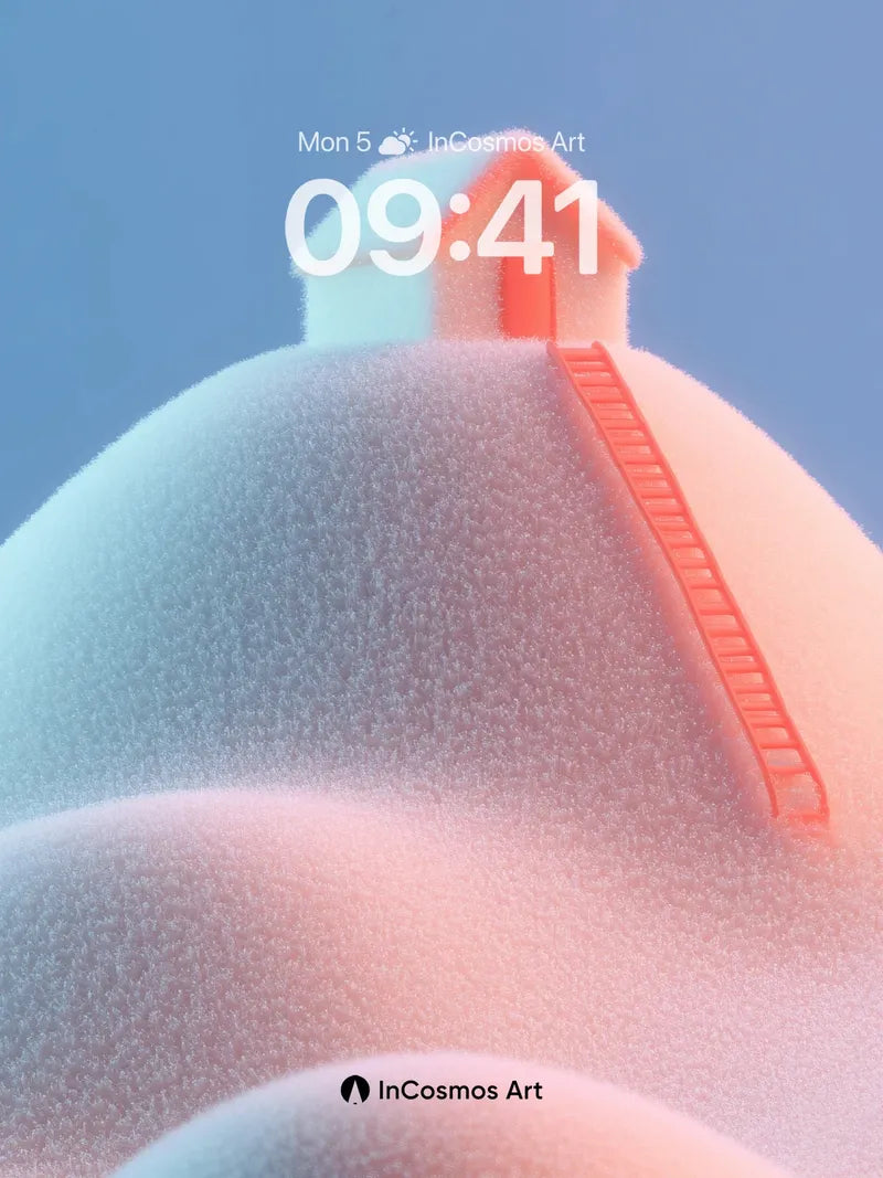 Surreal Summit Wallpaper with Luminous Steps