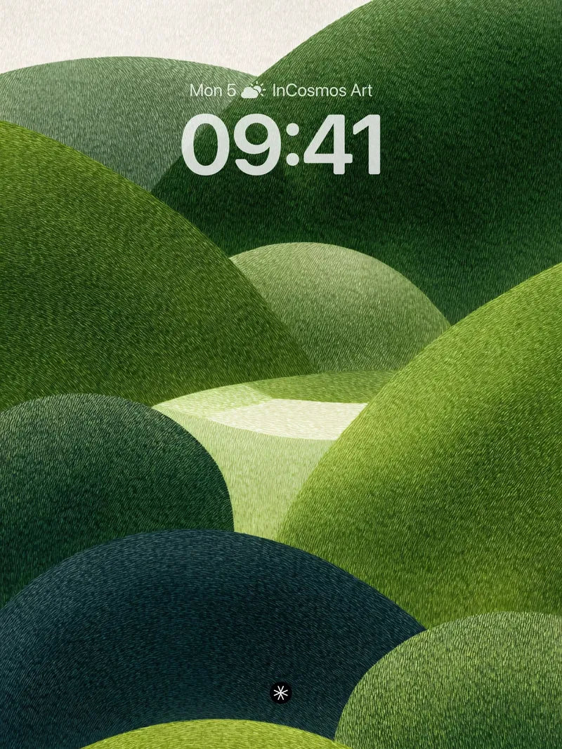 Serene Verdant Hills Wallpaper with Textured Layers wallpaper for iPhone, iPad & Mac