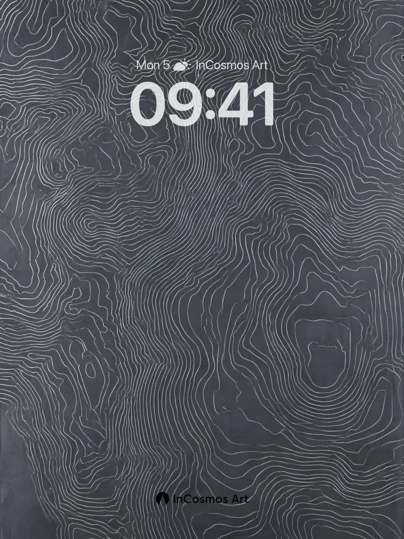 Topographic Whisper Wallpaper with Etched Lines