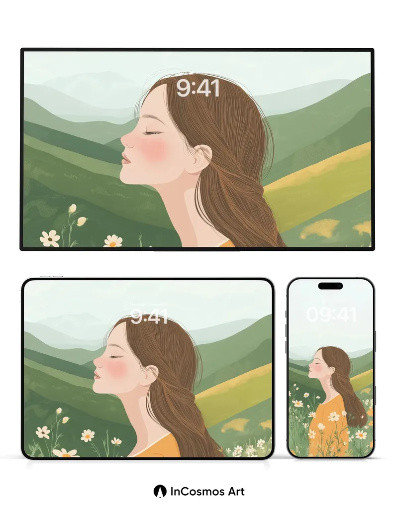 Serenity in Bloom Wallpaper with Gentle Light