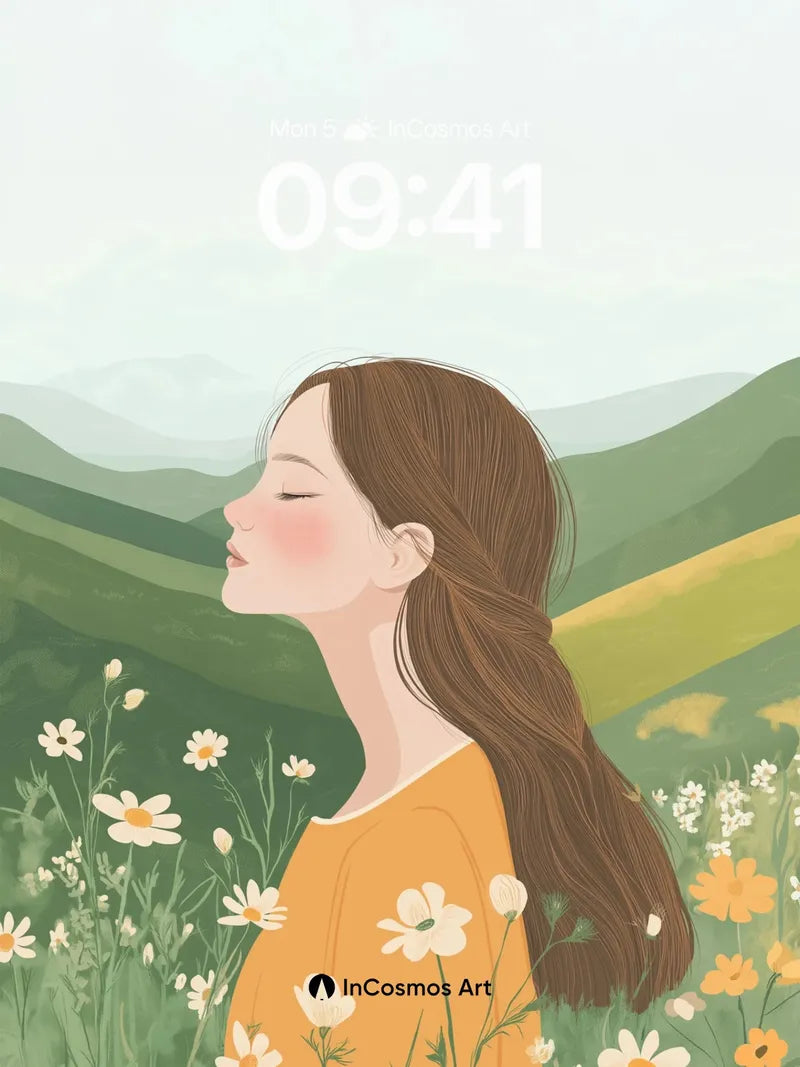 Serenity in Bloom Wallpaper with Gentle Light