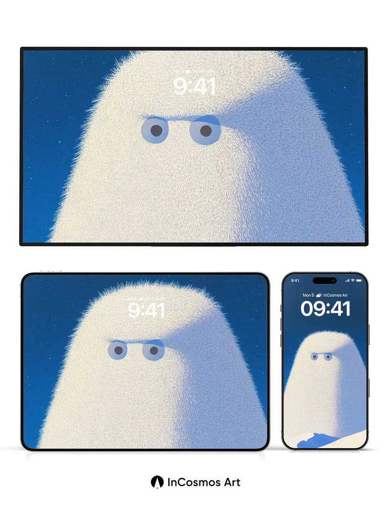 Frostbound Gaze Wallpaper with Silent Eyes