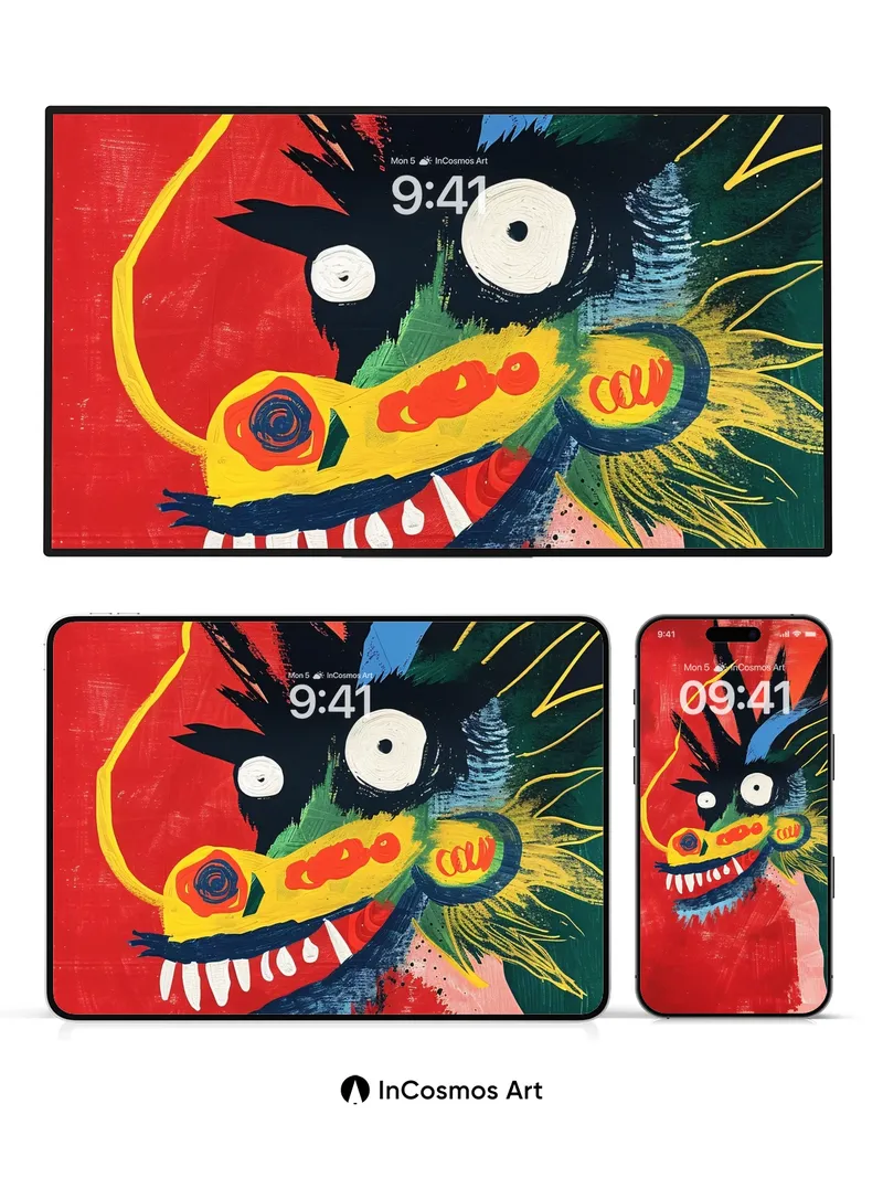 Fierce Mythic Dragon Wallpaper with Electric Whiskers