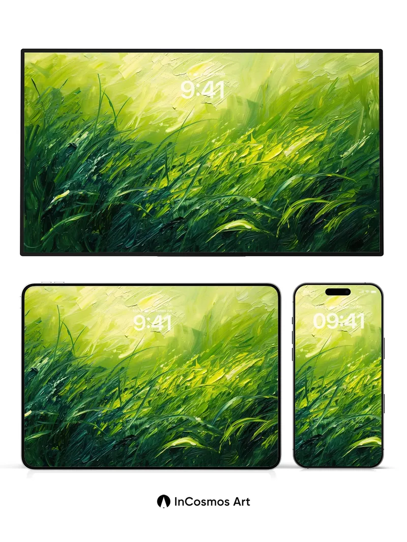 Luminous Grassfield Wallpaper with Sunlit Whispers