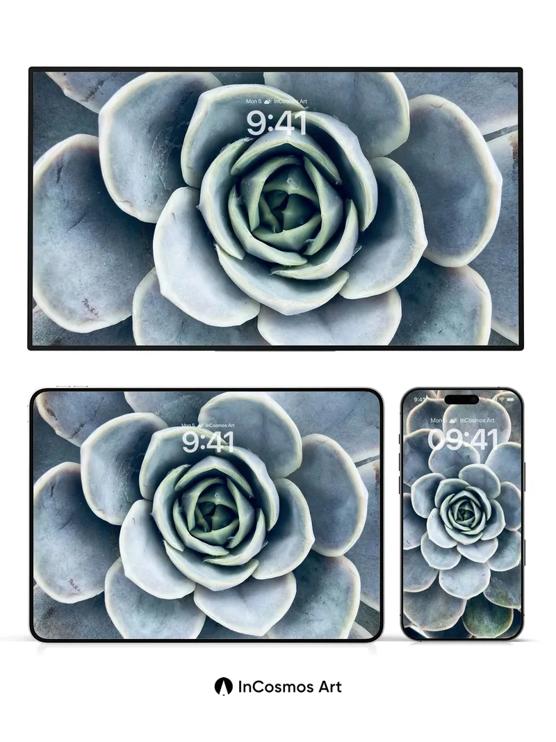 Silent Bloom Wallpaper with Frost-Laced Petals