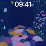 Nocturnal Garden Wallpaper with Embroidered Butterflies wallpaper for iPhone, iPad & Mac