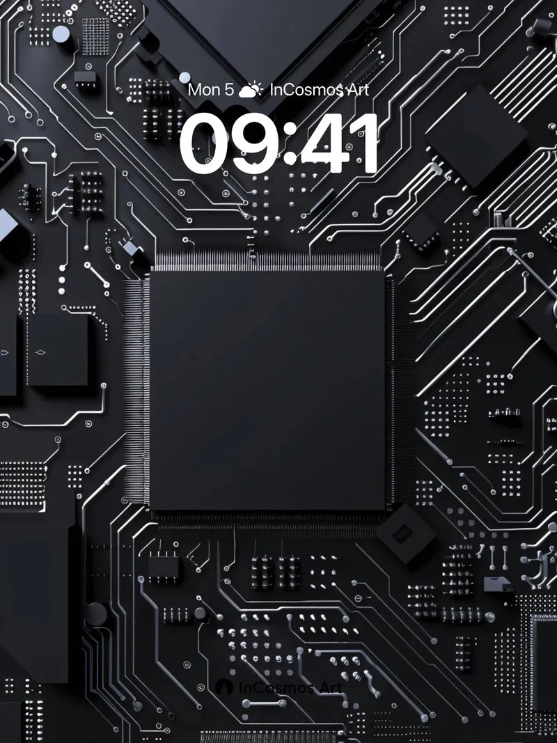 Silicon Pulse Wallpaper with Circuit Veins