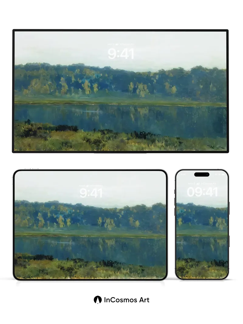 Serenity Lake Wallpaper with Monet Touch