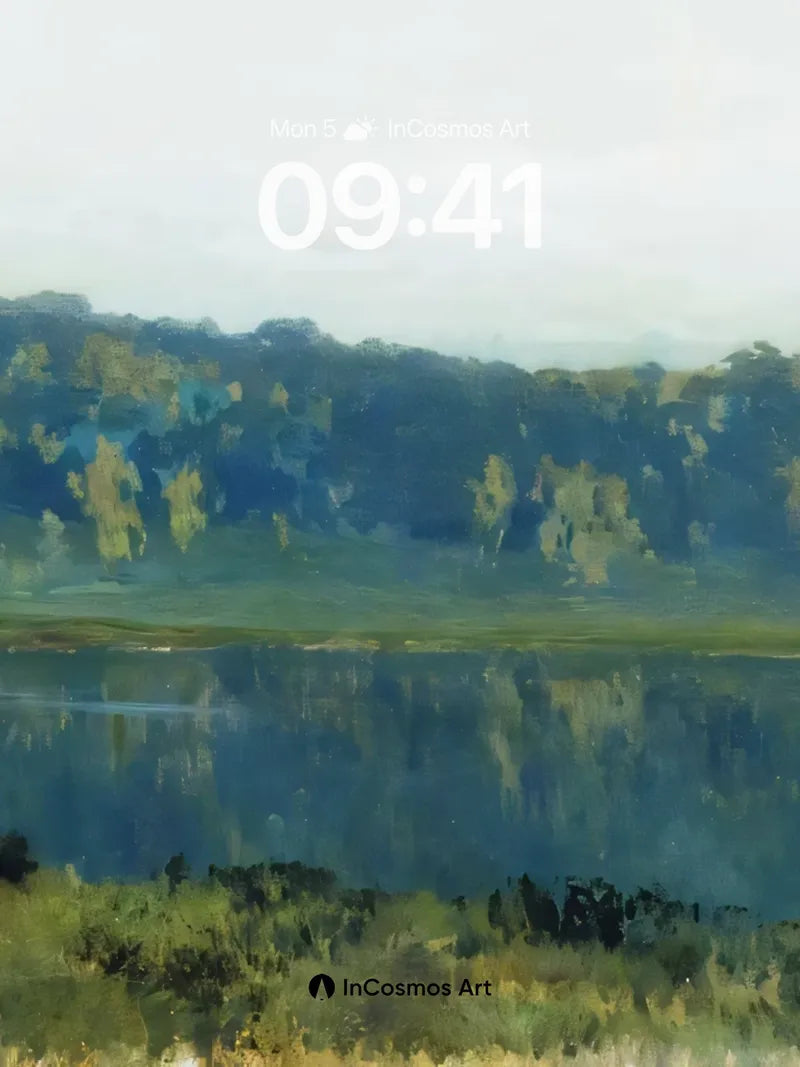 Serenity Lake Wallpaper with Monet Touch