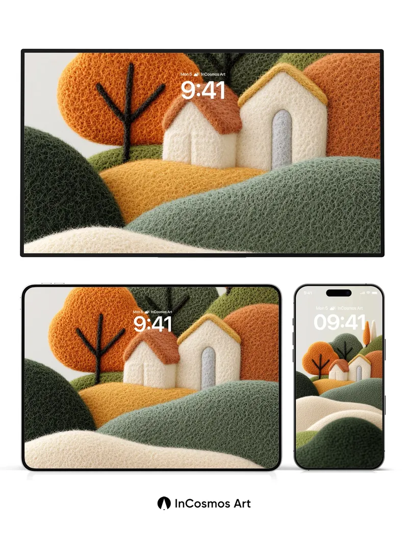 Whispering Wool Wallpaper with Autumn Hues