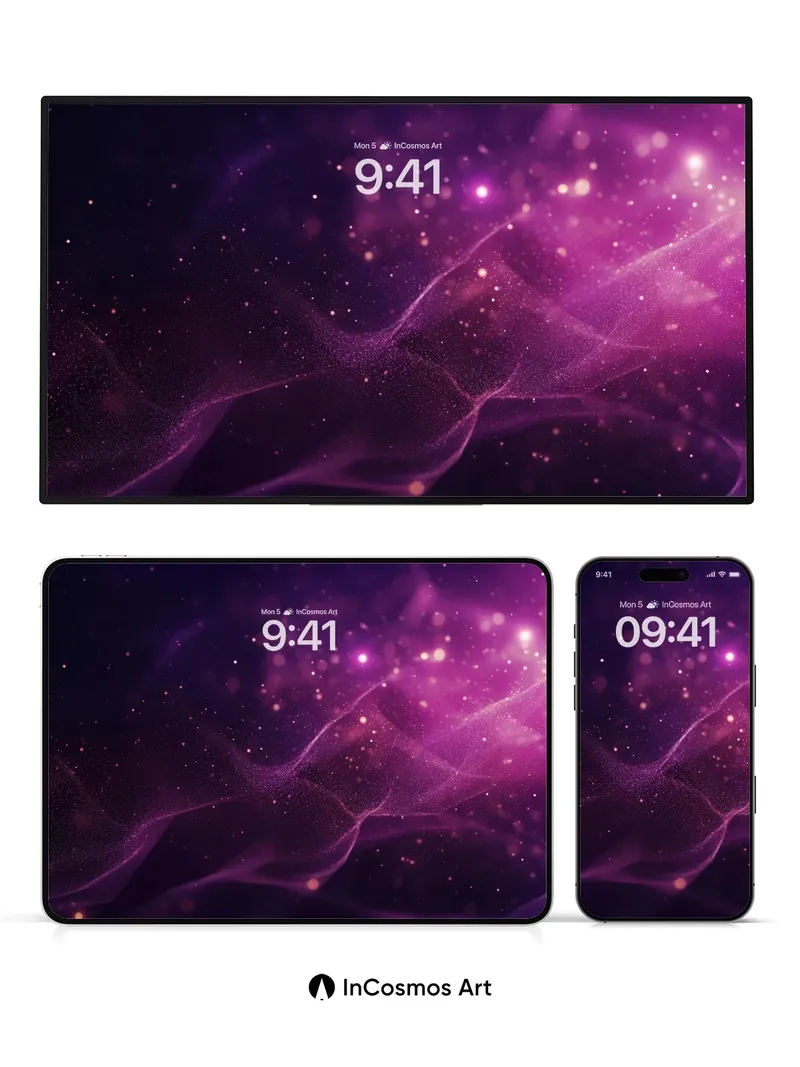 Cosmic Veil Wallpaper with Starlit Threads