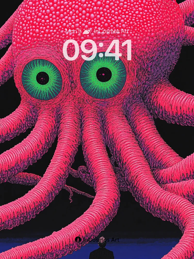 Cosmic Gaze Wallpaper with Giant Octopus Eyes