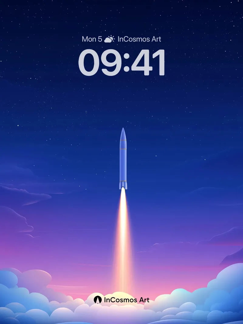 Celestial Ascent Wallpaper with Starlit Trail