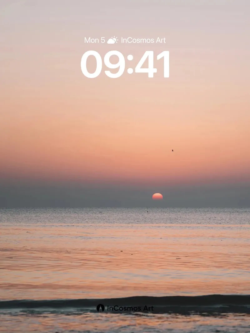 Serenity Horizon Wallpaper with Distant Sun