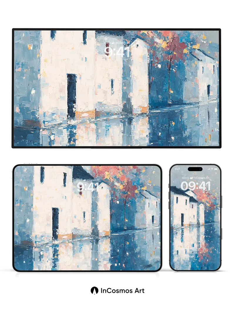 Serenity Reflection Wallpaper with Autumn Hues