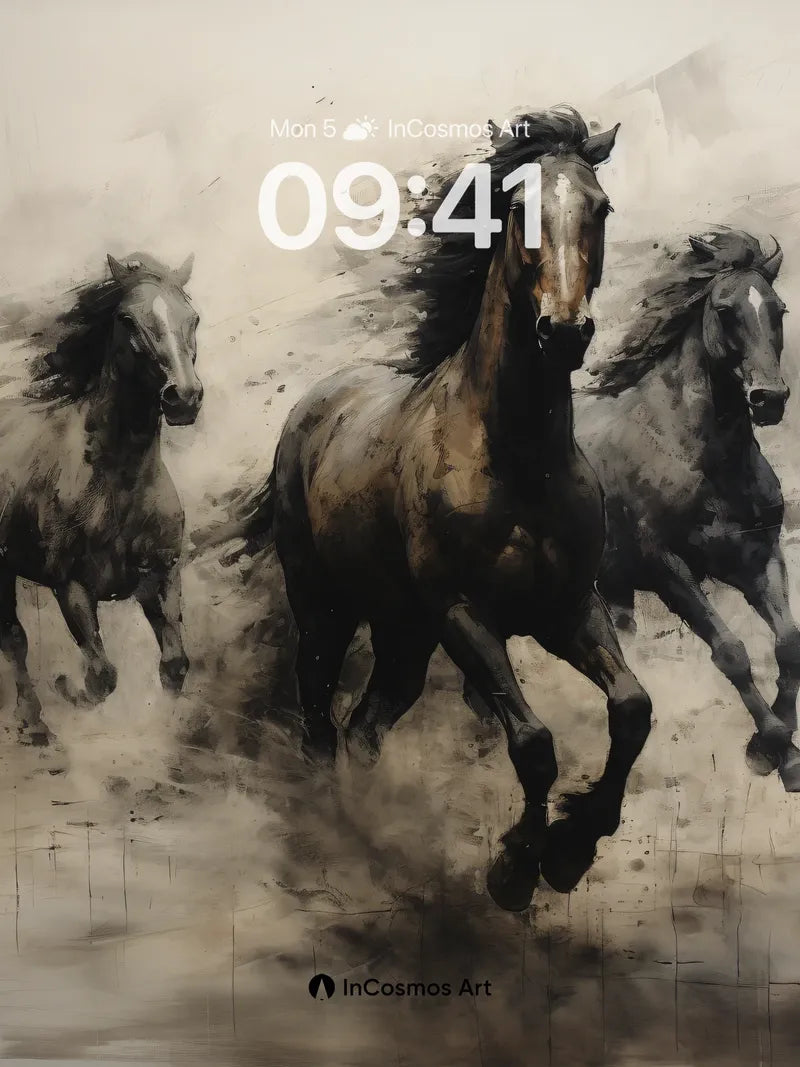 Wild Spirit Wallpaper with Storm-Whipped Horses