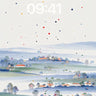 Serene Landscape Wallpaper with Abstract Dots wallpaper for iPhone, iPad & Mac