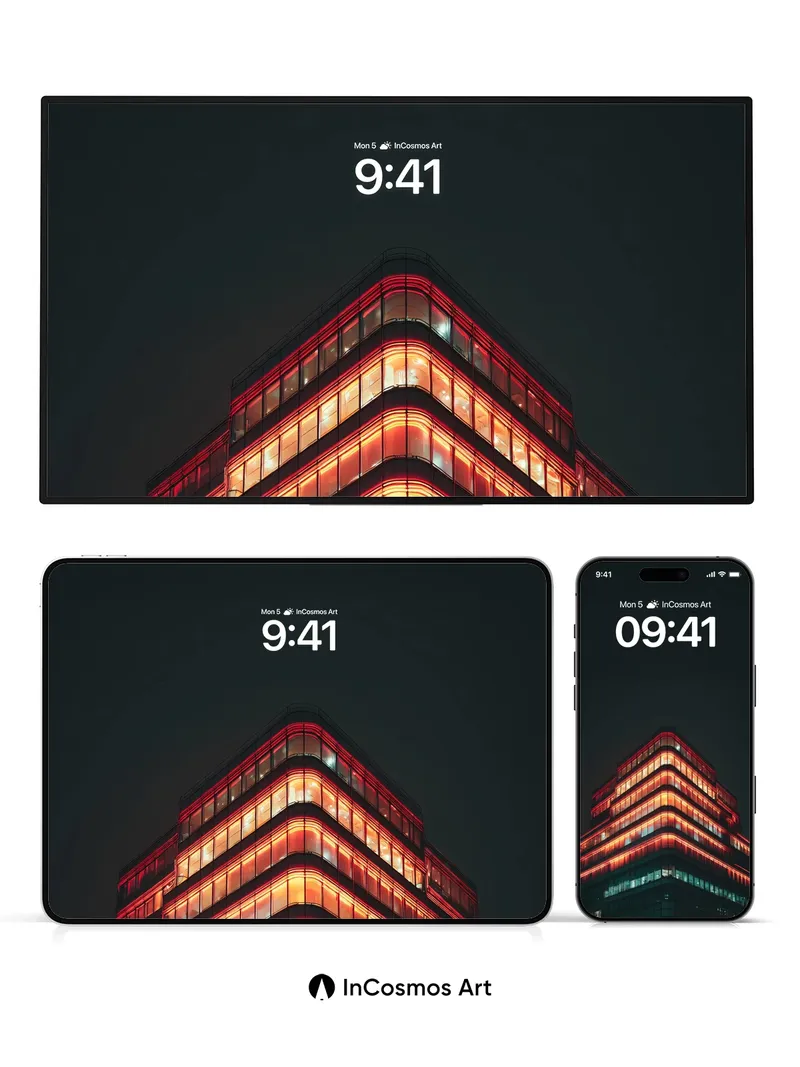 Neon Pulse Wallpaper with Glowing Corners