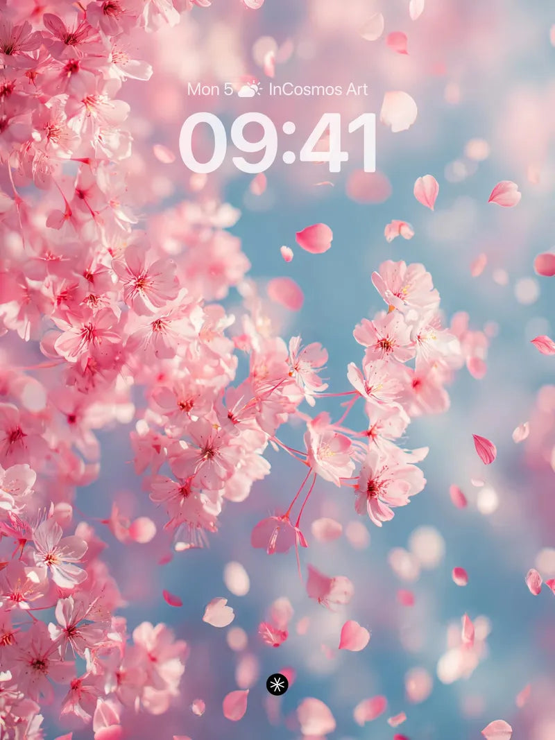 Soft Petal Drift Wallpaper in Spring Haze wallpaper for iPhone, iPad & Mac