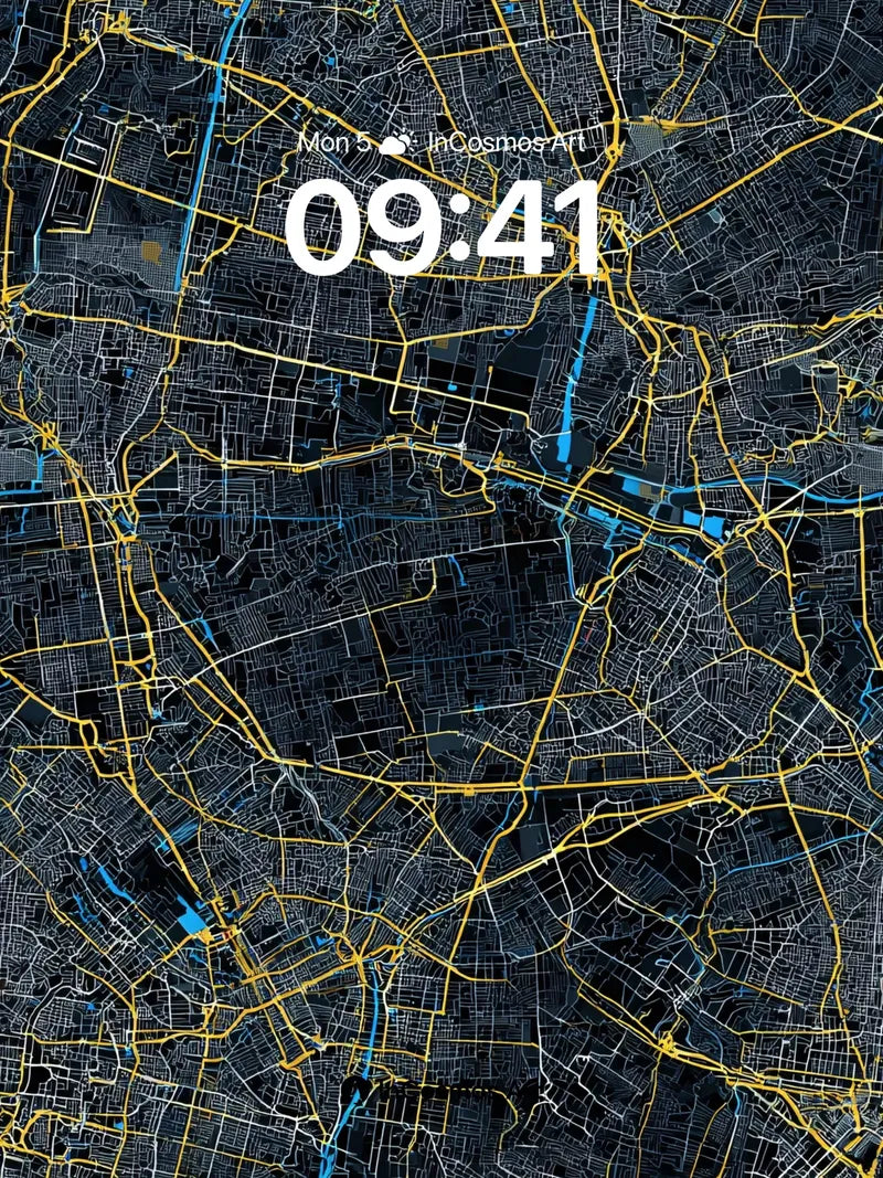 Neon Grid Wallpaper with Electric Veins