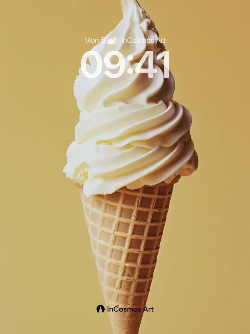 Golden Hush Ice Cream Wallpaper with Velvet Swirls