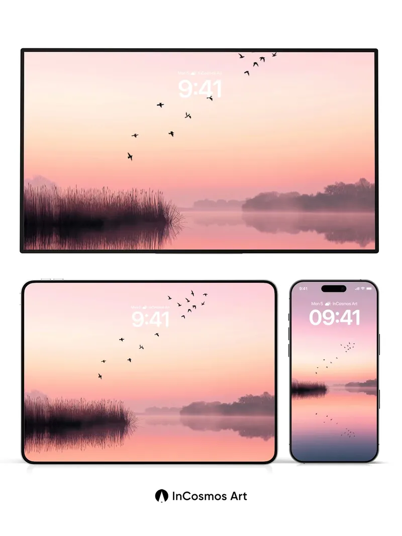 Serenity Flight Wallpaper with Mirror Lake Reflection