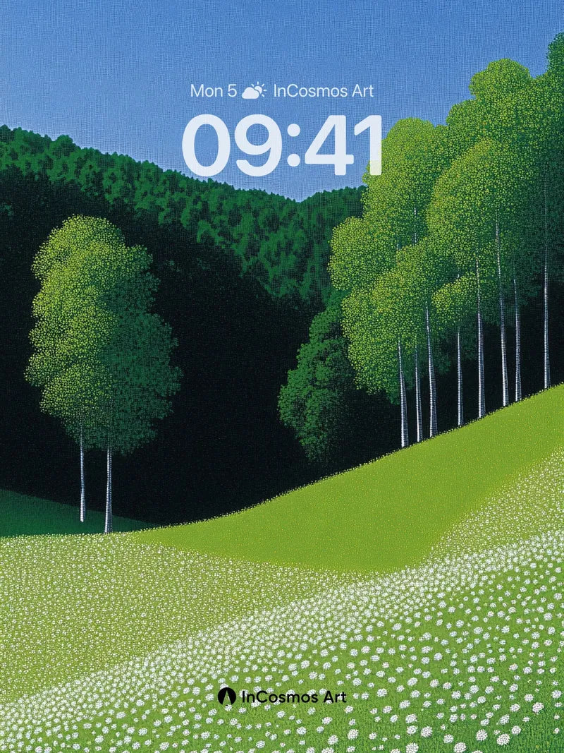 Whispering Meadow Wallpaper with Dotted Light