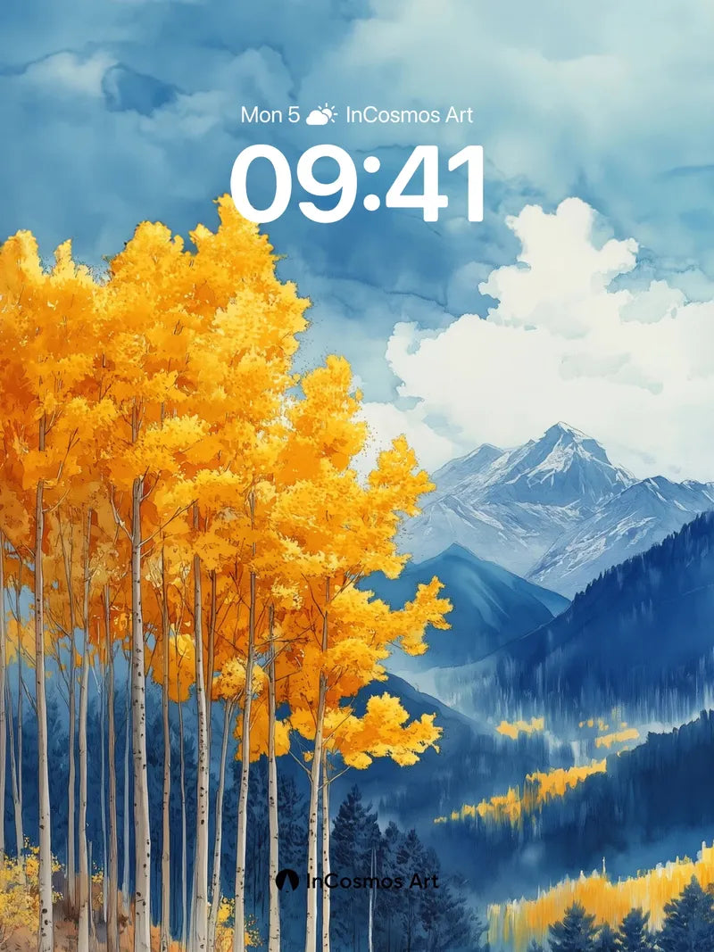Golden Whisper Wallpaper with Mountain Echoes wallpaper for iPhone, iPad & Mac