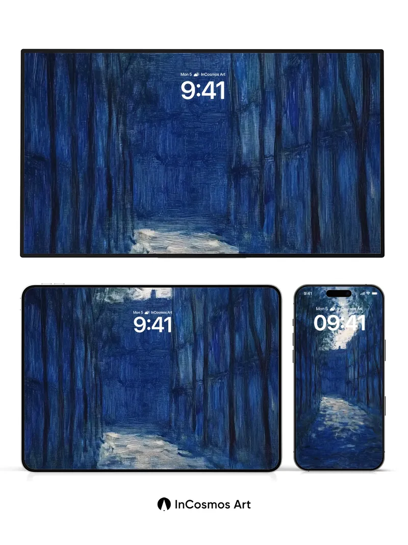 Nocturnal Path Wallpaper with Dappled Light