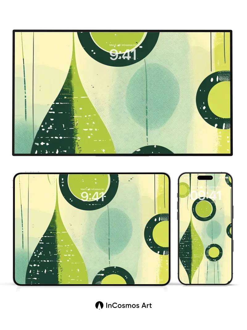 Whispering Geometry Wallpaper with Mid-Century Echoes