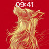 Golden Howl Wallpaper with Fiery Lines wallpaper for iPhone, iPad & Mac
