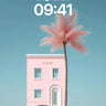 Pastel Mirage Wallpaper with Palm Shadow wallpaper for iPhone, iPad & Mac