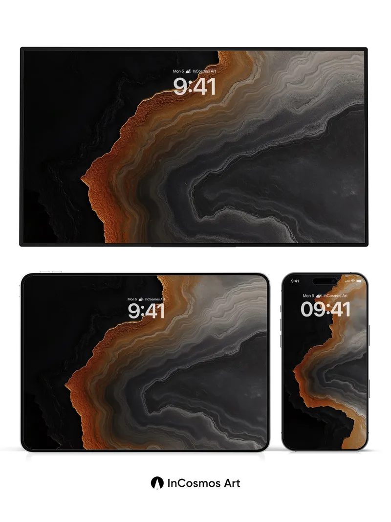 Silken Abyss Wallpaper with Mineral Veins