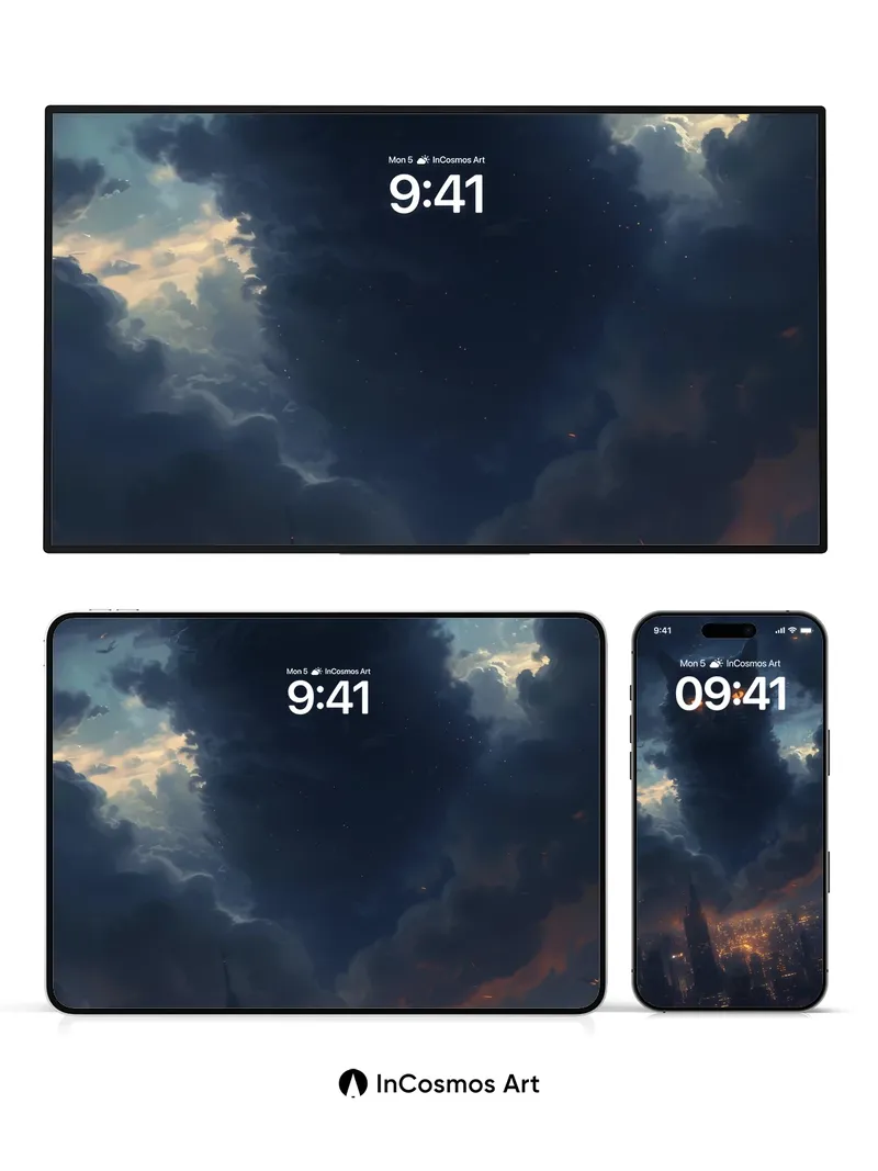 Shadowed Gaze Wallpaper with Celestial Cat