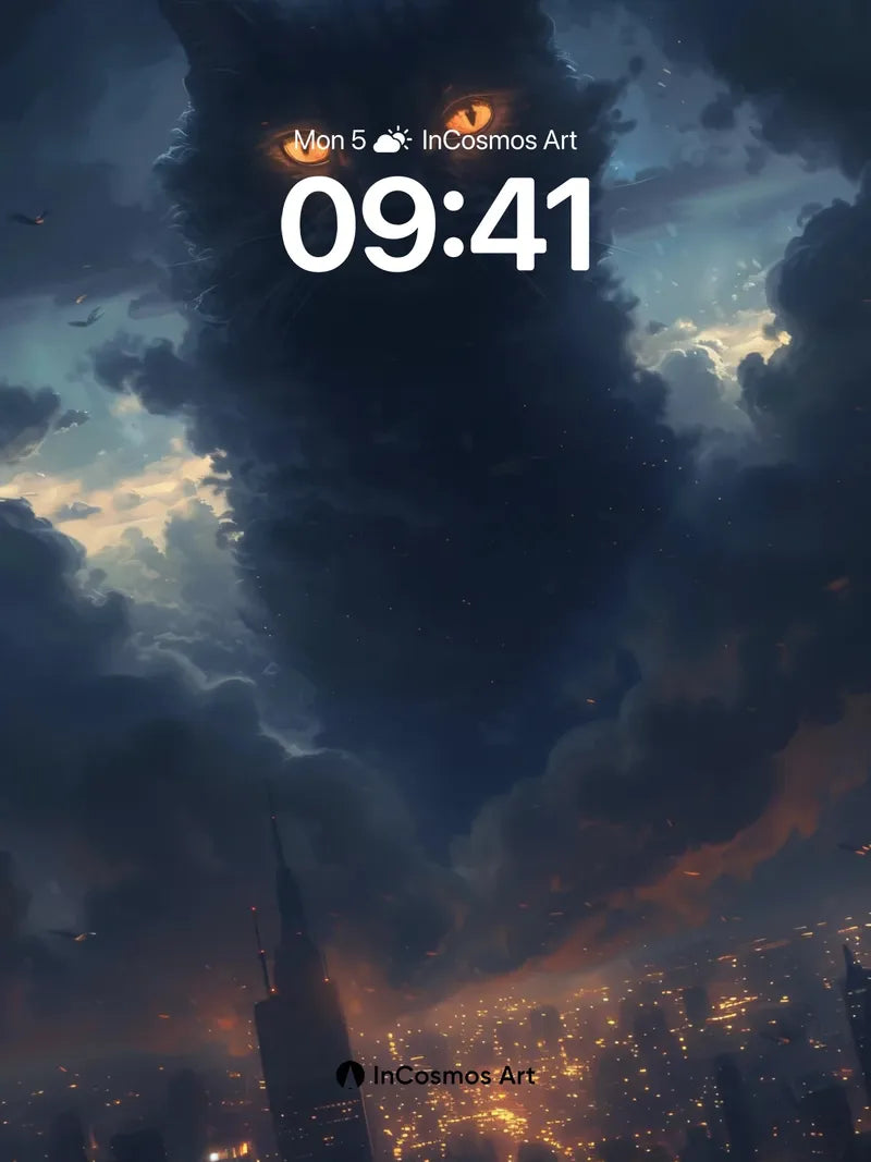 Shadowed Gaze Wallpaper with Celestial Cat