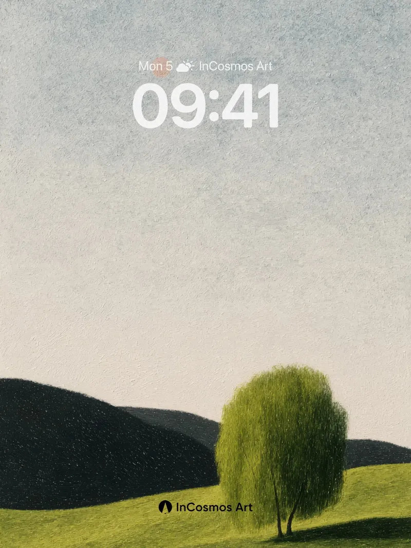 Serene Solitude Wallpaper with Whispering Willow wallpaper for iPhone, iPad & Mac
