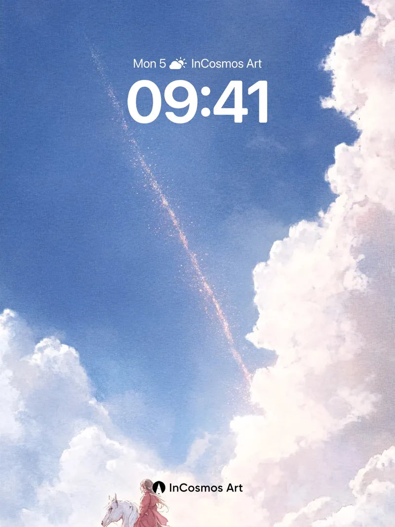 Celestial Ride Wallpaper with Starlight Trail