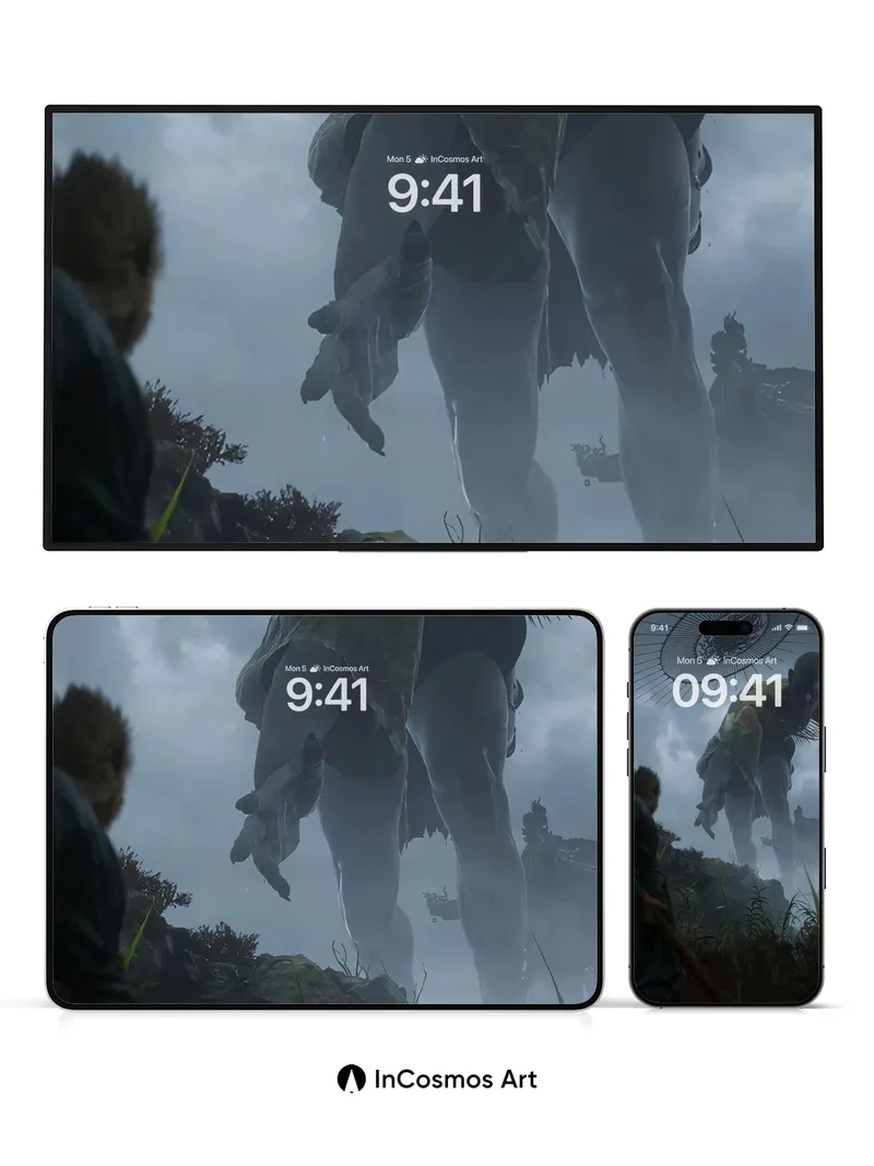 Mystic Colossus Wallpaper with Celestial Halo