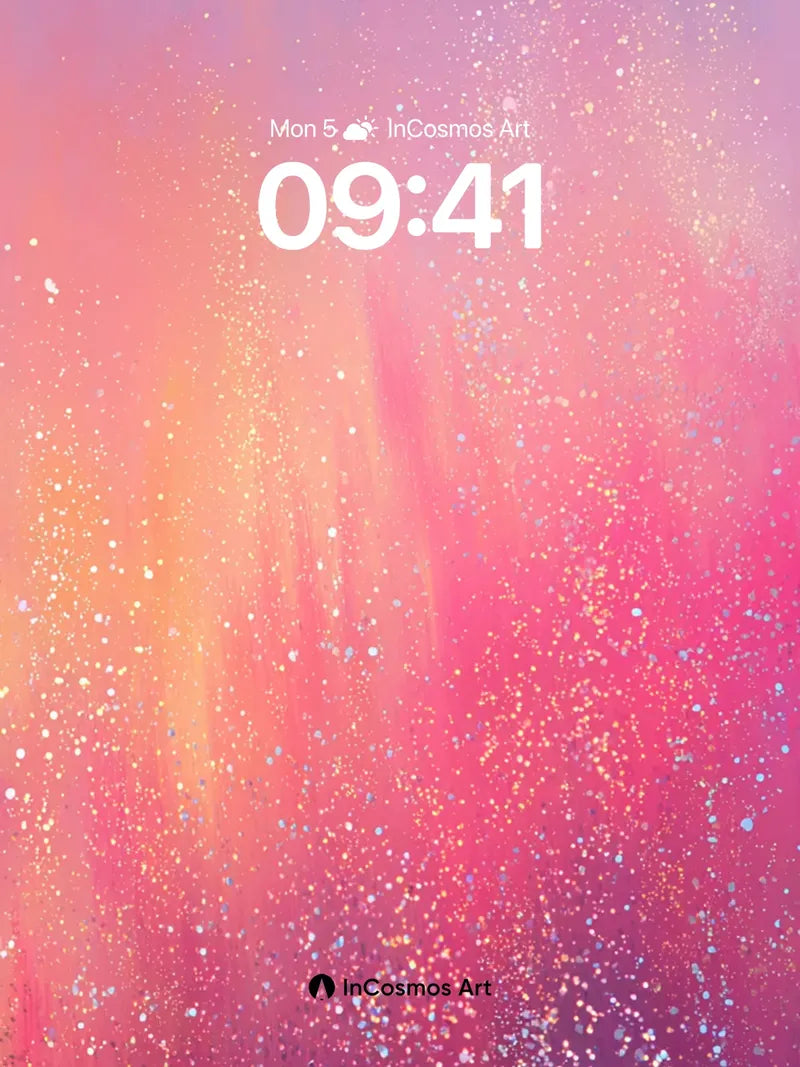 Cosmic Bloom Wallpaper with Stardust Veil