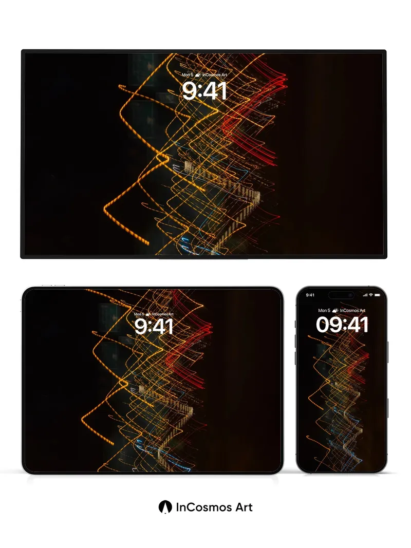 Neon Lattice Wallpaper with Electric Threads