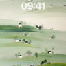 Serene Pastoral Wallpaper with Misty Hills wallpaper for iPhone, iPad & Mac