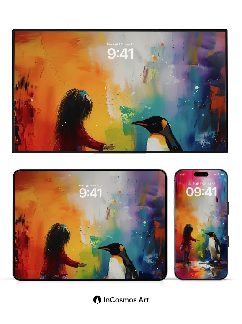 Whimsical Encounter Wallpaper with Painted Light