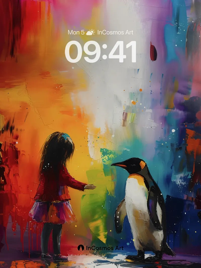 Whimsical Encounter Wallpaper with Painted Light wallpaper for iPhone, iPad & Mac