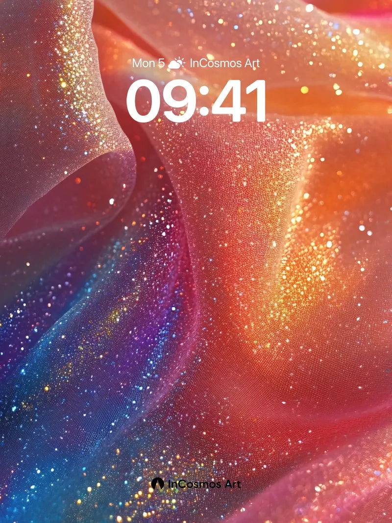 Luminous Veil Wallpaper with Cosmic Sparkle