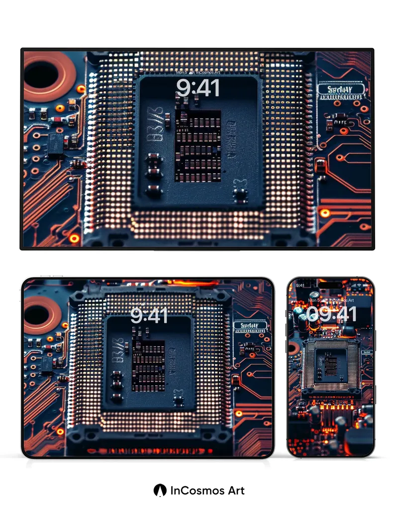 Neon Pulse Wallpaper with Circuit Veins